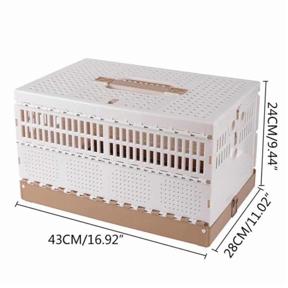 Bird Pigeon Cage Poultry Training Carrier Basket 2 Side Doors Portable Foldable